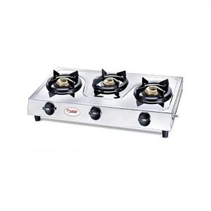 LP GAS TABLE PRIME SS 3 BRASS BURNER GAS STOVE | PRESTIGE | GAS STOVE,BURNER, |  |