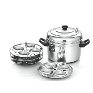 MOTHER IDLI COOKER AND MILK POT 2 IN 1 STAINLESS STEEL | MOTHER | IDLI COOKER |  | 4 PLATES