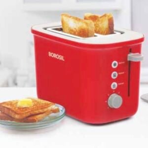 KRISPY POP UP TOASTER  | BOROSIL | TOATER,POP UP TOASTER,SANDWICH MAKER | BT0800WPR-12 | 800 W RED