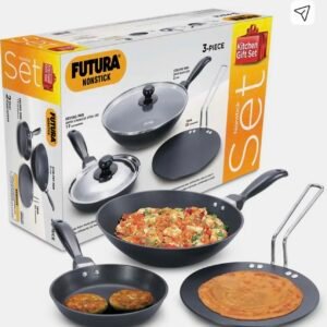 FUTURA HARD ANODIZED KITCHEN GIFT PACK | HAWKINS | KADAI,FRY PAN,TAVA,TAWA | 24HAGP | SET OF 3 KADAI FRY PAN TAVA