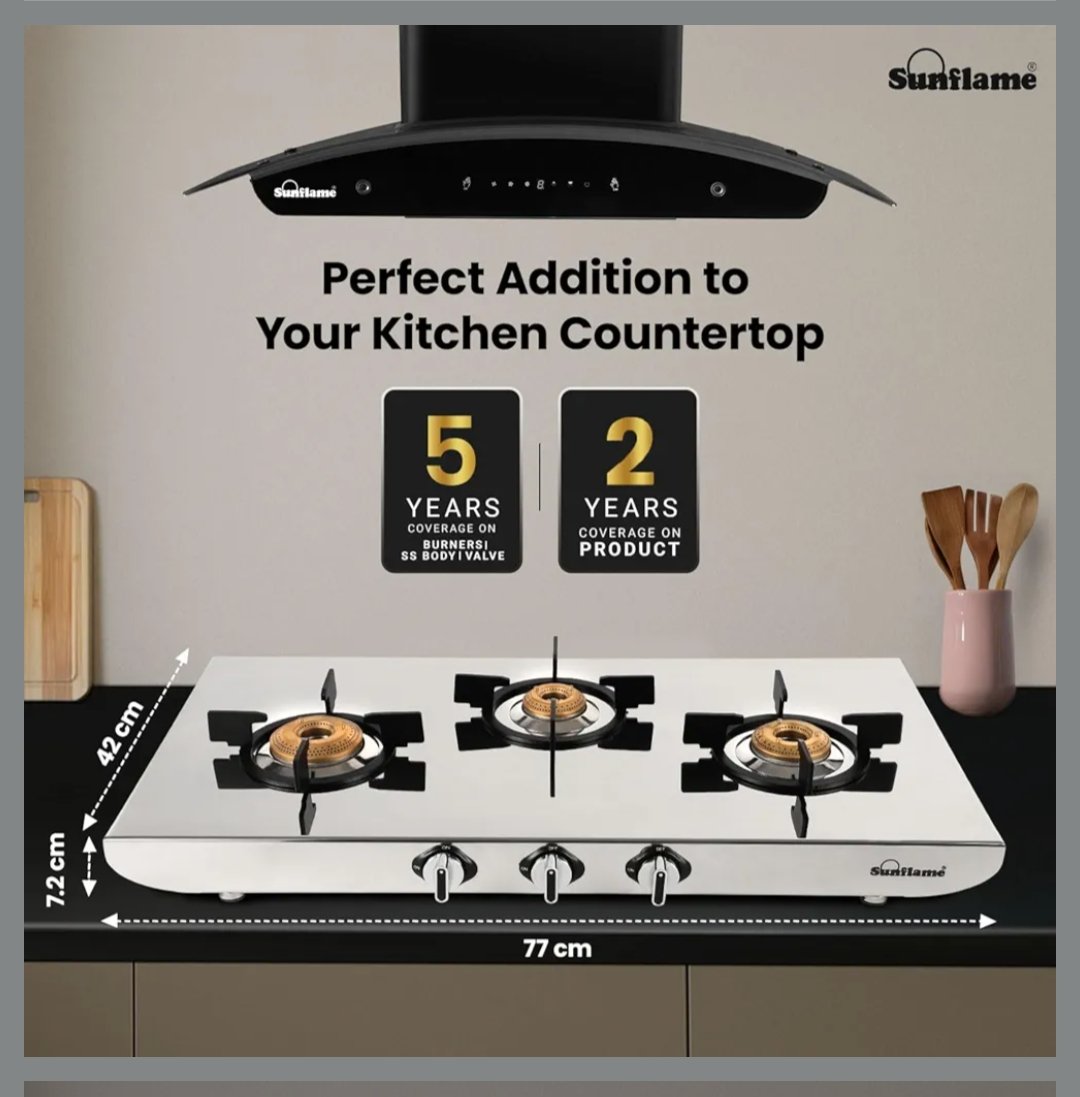 SUNFLAME STEEL GAS STOVE HERCULES SSH | SUNFLAME | STEEL,GAS STOVE,BURNER,CHULHA | | 3 BURNER