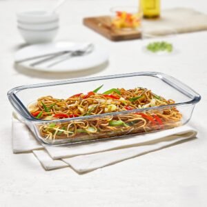 GLASS DISH MICROWAVE RECTANGULAR DISH | BOROSIL | BOWL,GLASS,MICROWAVE | IH22DH07215 | 1.5 LT