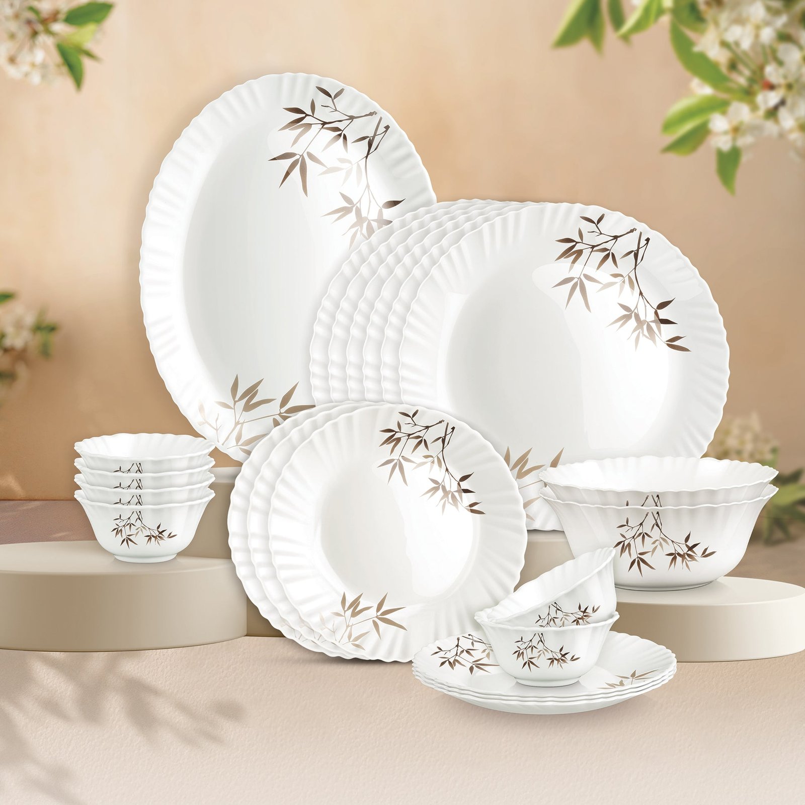 TREO AURELIA COLLECTION DINNER SET | MILTON | DINNER SET,GLASS,CROCKERY | | 21 PC ARASHI